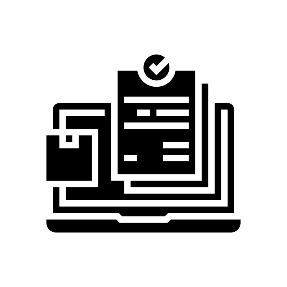internetbestellung und beschaffung glyph icon vector illustration