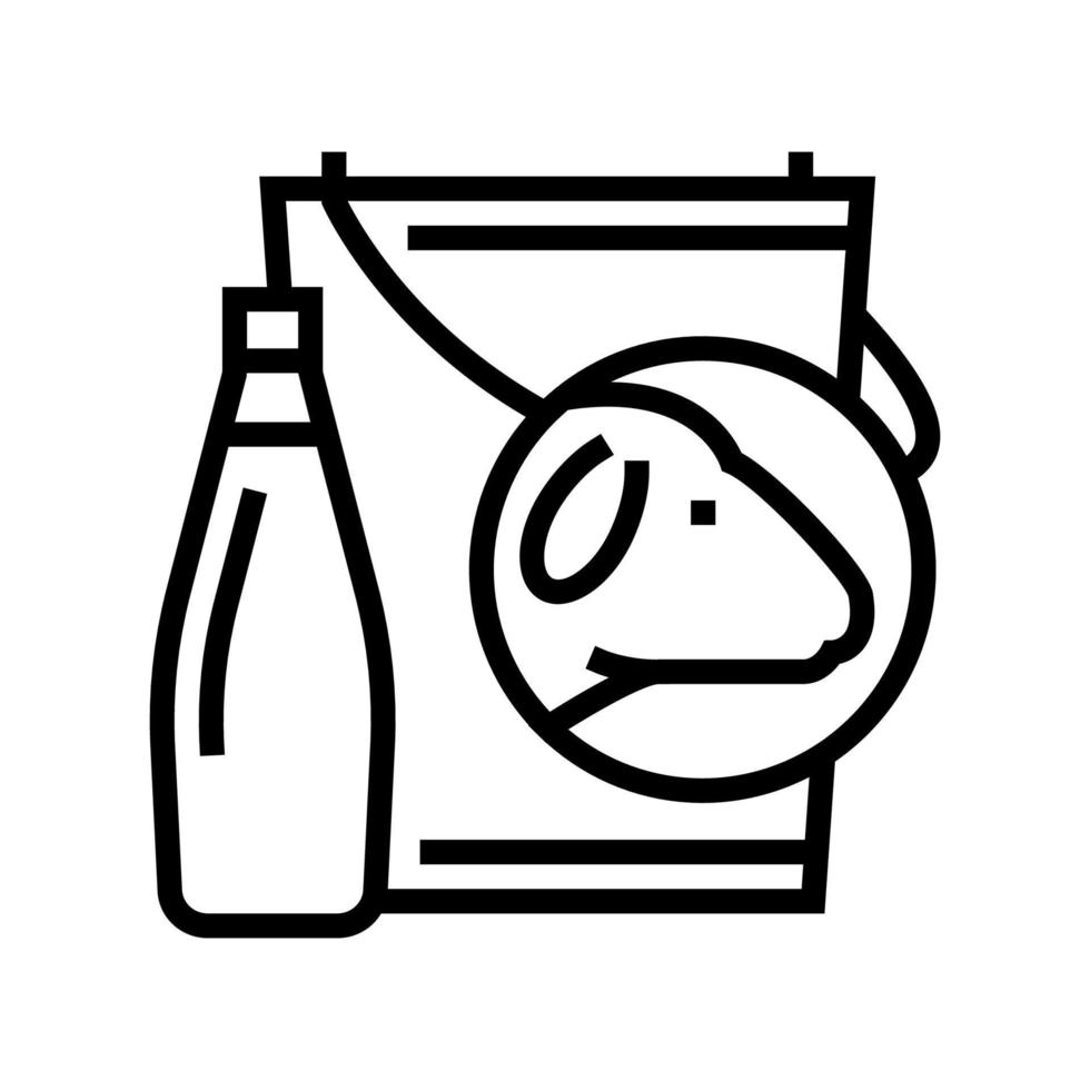 Milch Schafe Symbol Leitung Vektor Illustration