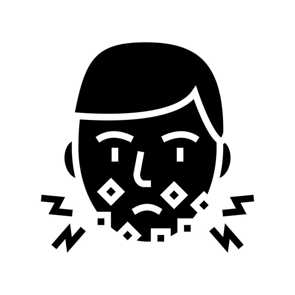 verletzungsgesicht nach der rasur glyph icon vector illustration
