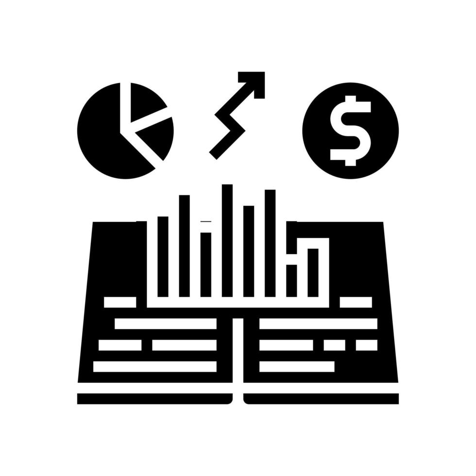 Wirtschaftsgeschichte Glyphen-Symbol-Vektor-Illustration vektor