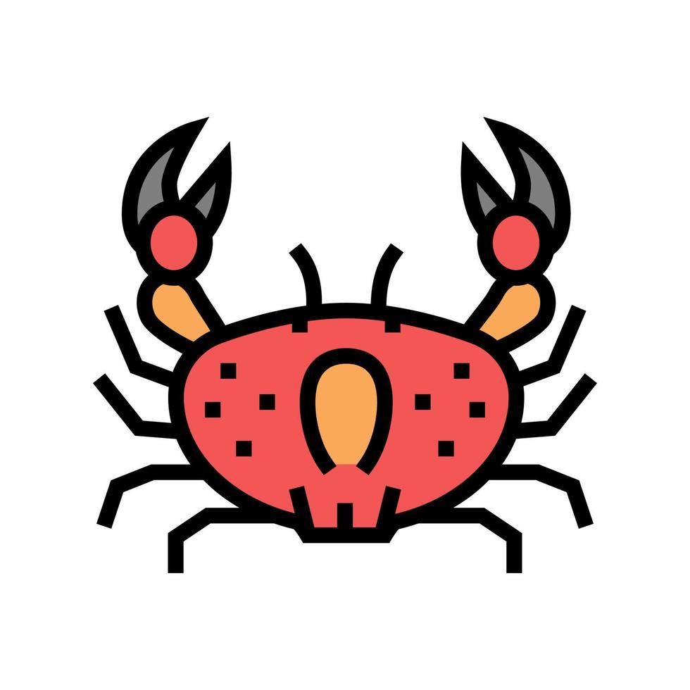 krabba havet färg ikon vektor illustration
