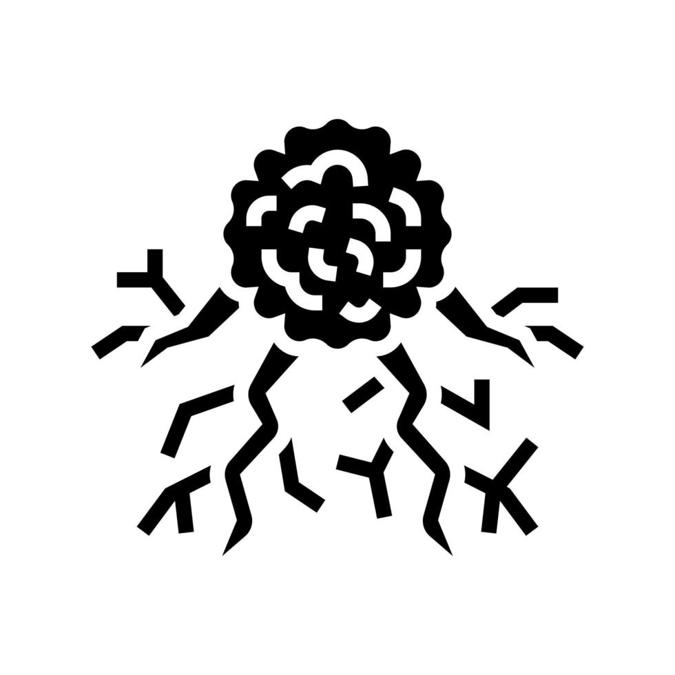 Krebszellen-Glyphen-Symbol-Vektor-Illustration vektor