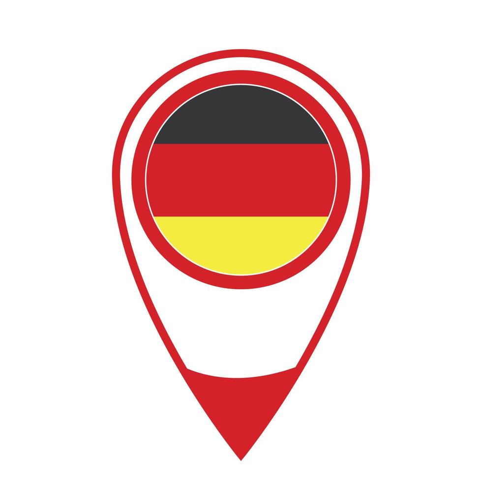 nationalflagge von deutschland, rundes symbol. Vektorkarte Zeigersymbol. vektor