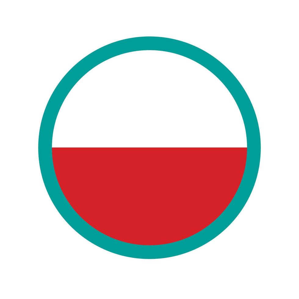 rundes Vektorsymbol, Nationalflagge Polens das Land. vektor