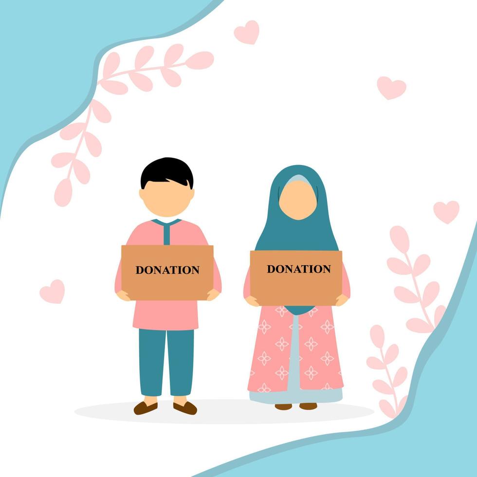 illustration av muslim som ger donation vektor