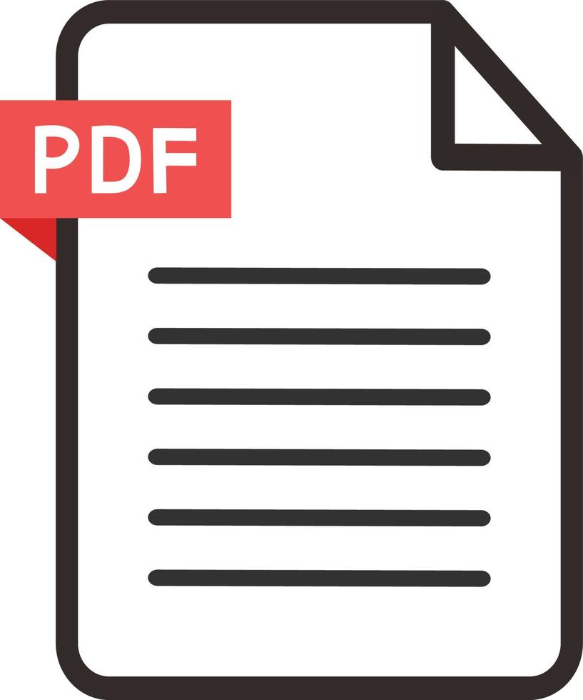 Pdf-Symbol auf weißem Hintergrund herunterladen. vektor