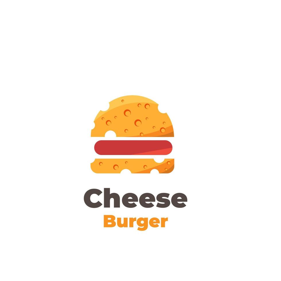 einfache abbildung logo burger in käseform vektor