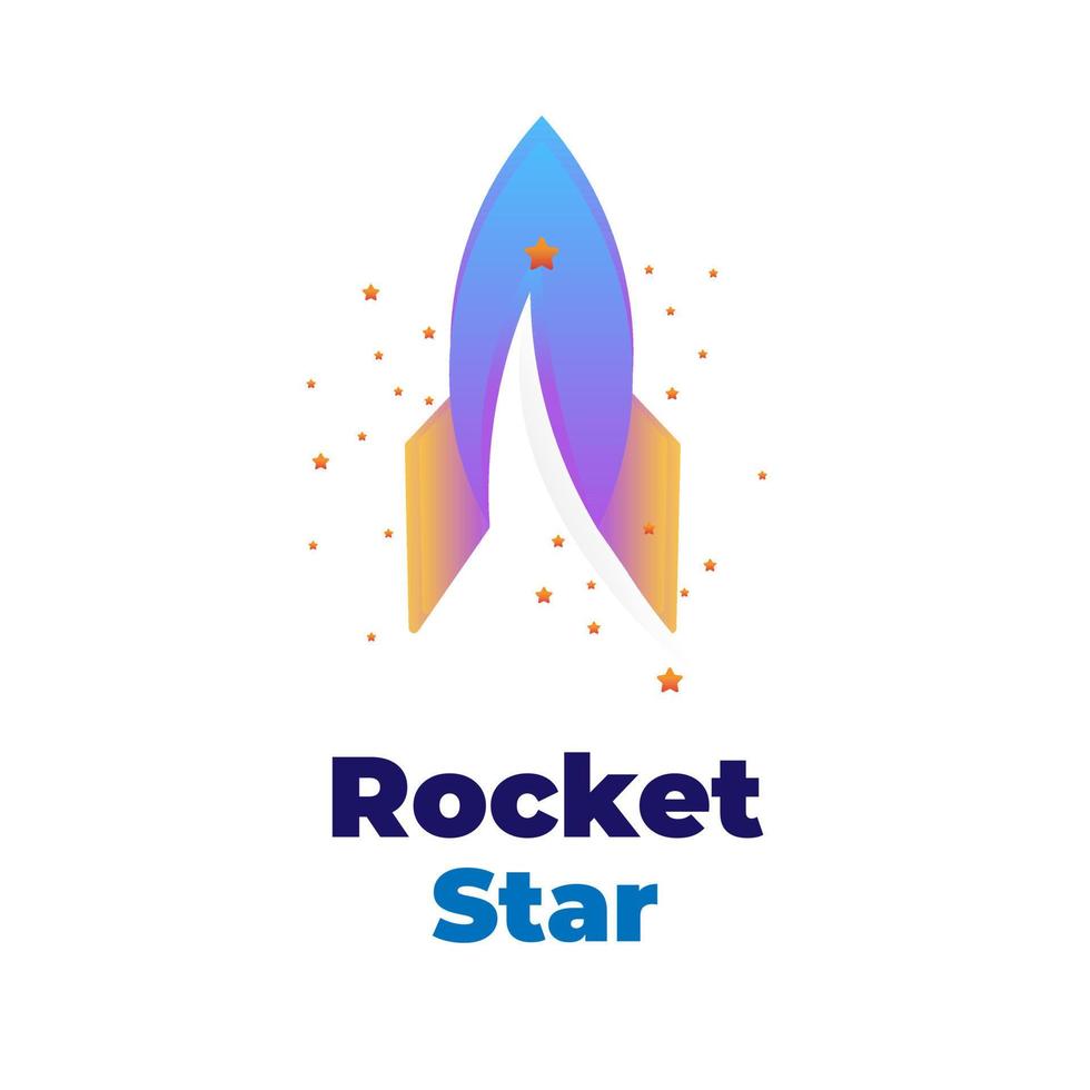 gradering färg rocket star vektor illustration logotyp