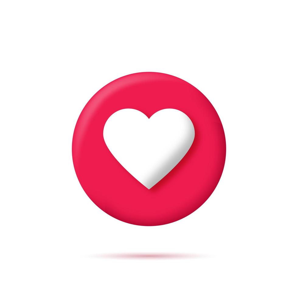 hjärta som ikon symbol. 3d designkoncept vektor