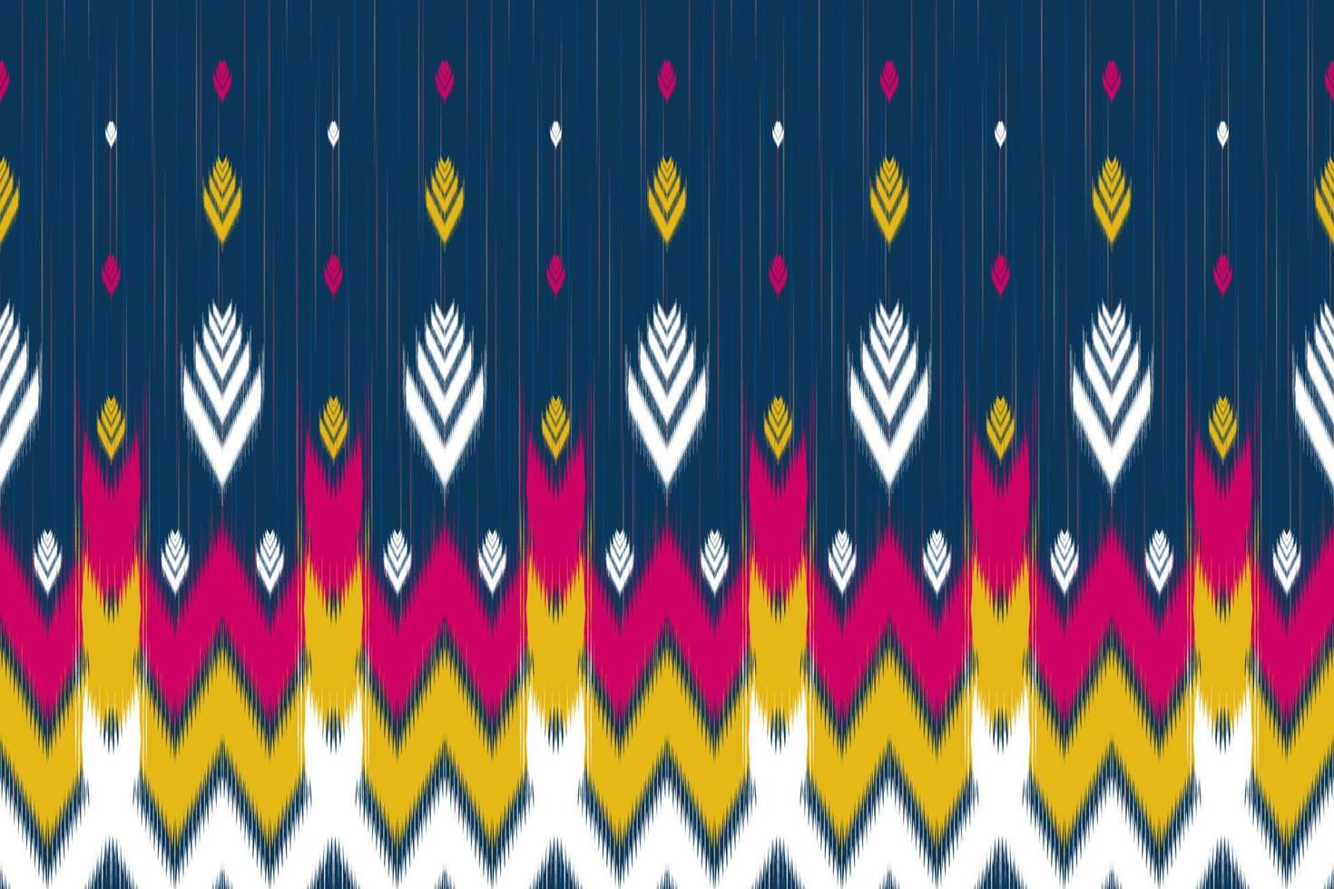 abstrakt ikat etnisk mönsterkonst. sömlösa mönster i tribal, folklig broderi och mexikansk stil. geometrisk randig. design för bakgrund, tapeter, vektorillustration, tyg, kläder, matta. vektor