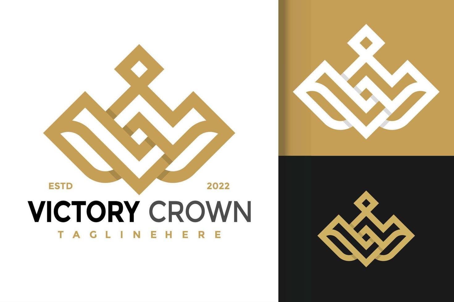 bokstaven v royal crown logotyp design, varumärkesidentitet logotyper vektor, modern logotyp, logo design vektor illustration mall