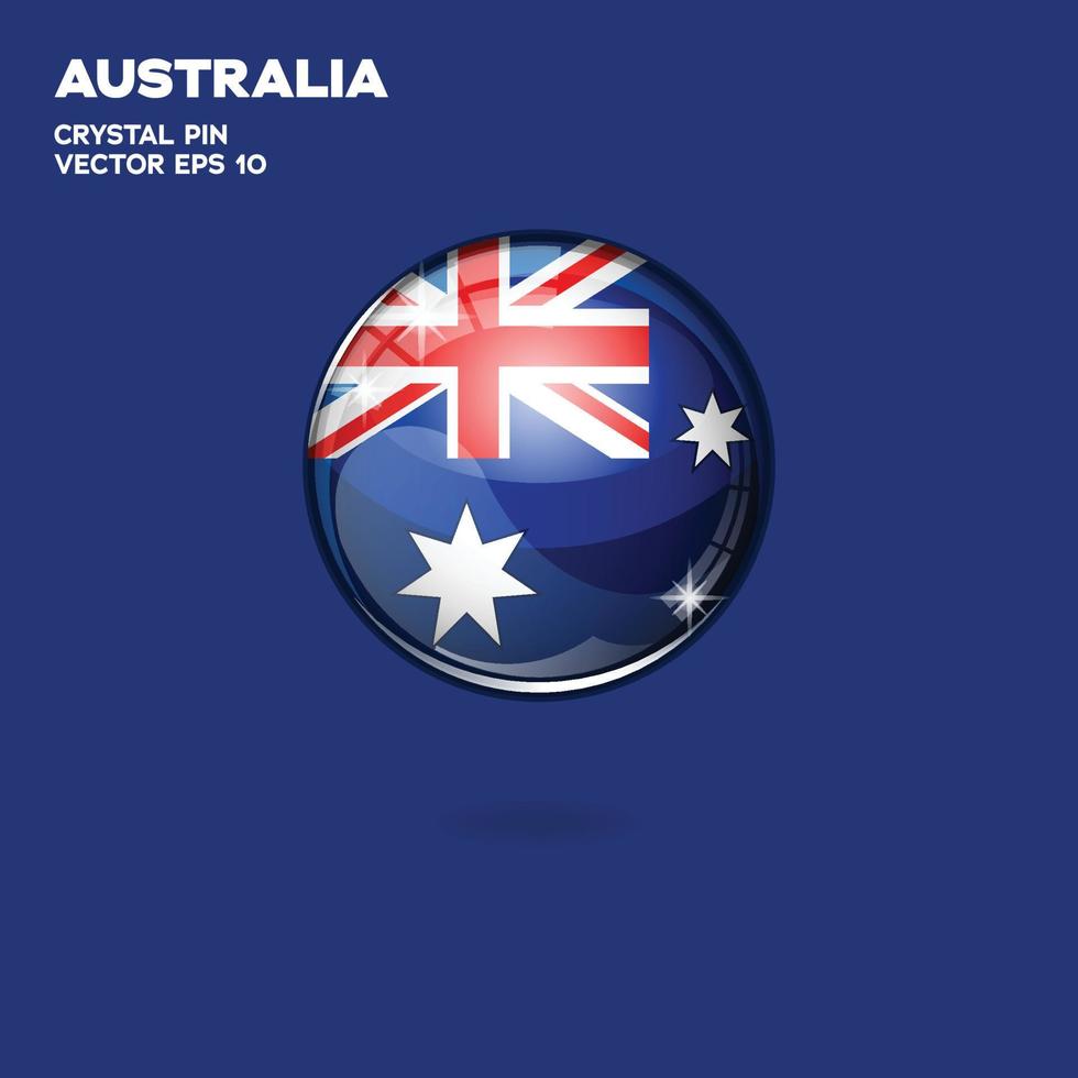 Australien-Flagge 3D-Schaltflächen vektor