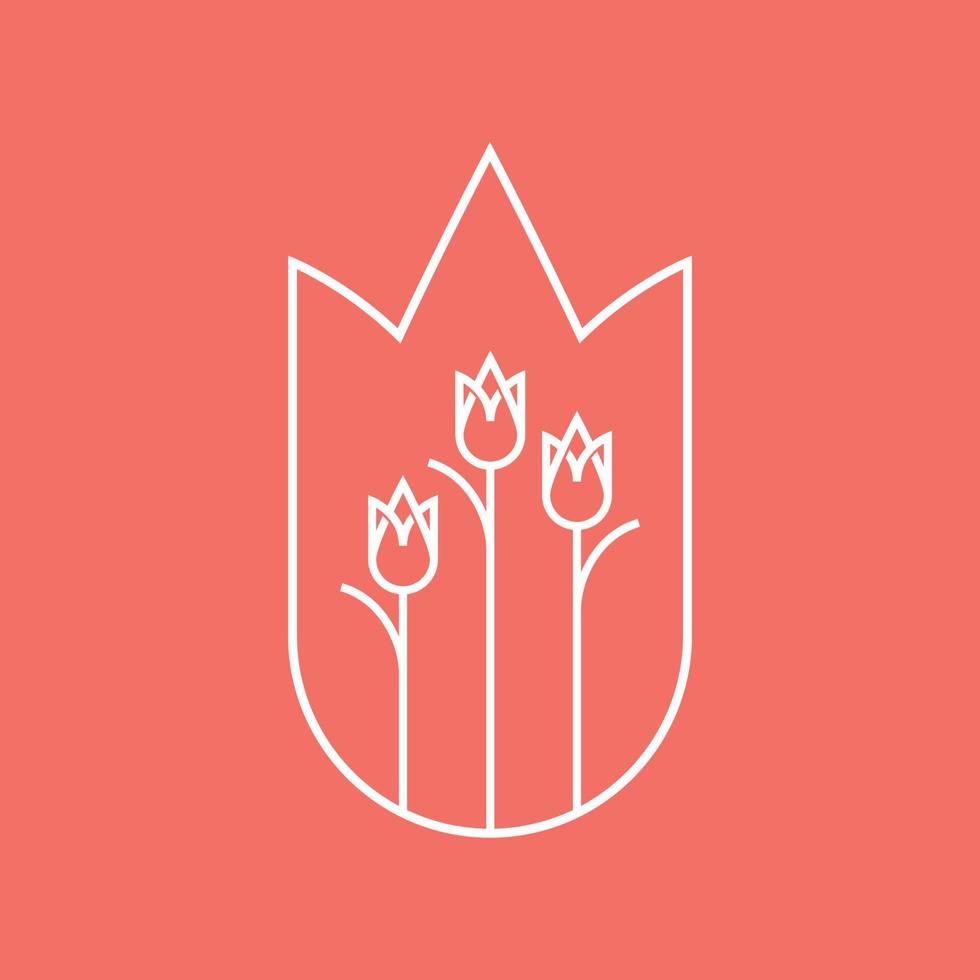 Tulpen-Blumen-Logo vektor