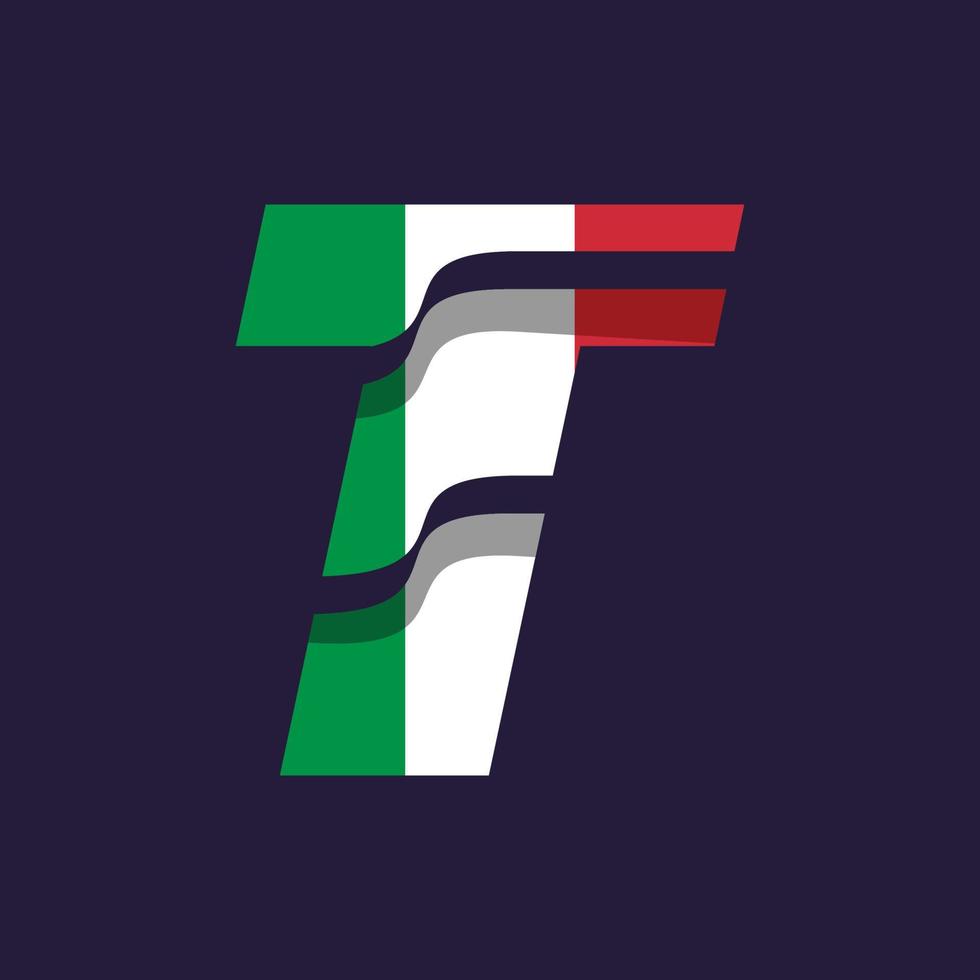 Italiens alfabetsflagga t vektor