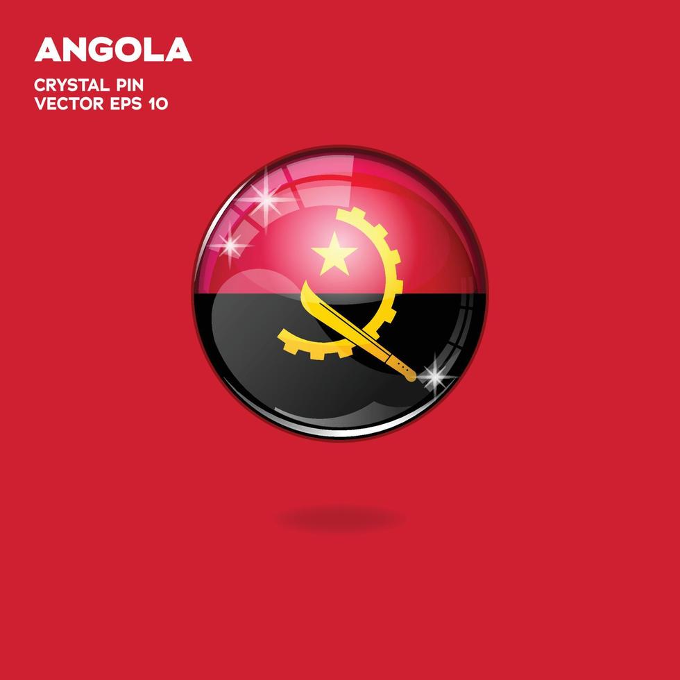 Angola-Flagge 3D-Schaltflächen vektor