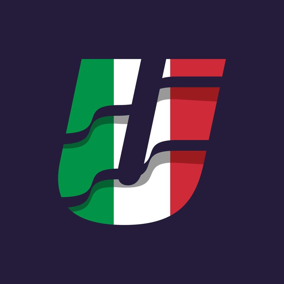 Italien-Alphabet-Flagge u vektor