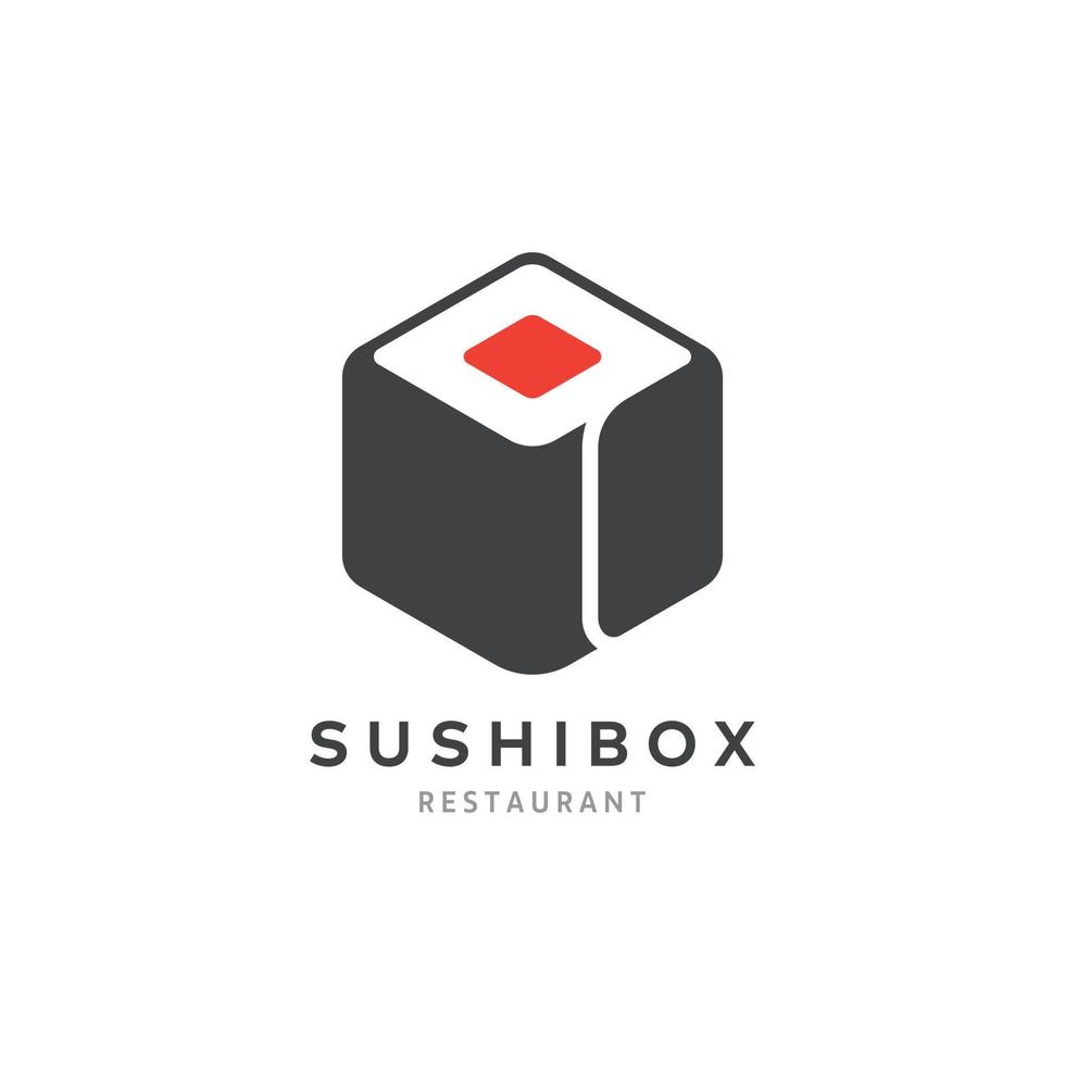 sushi box logotyp vektor