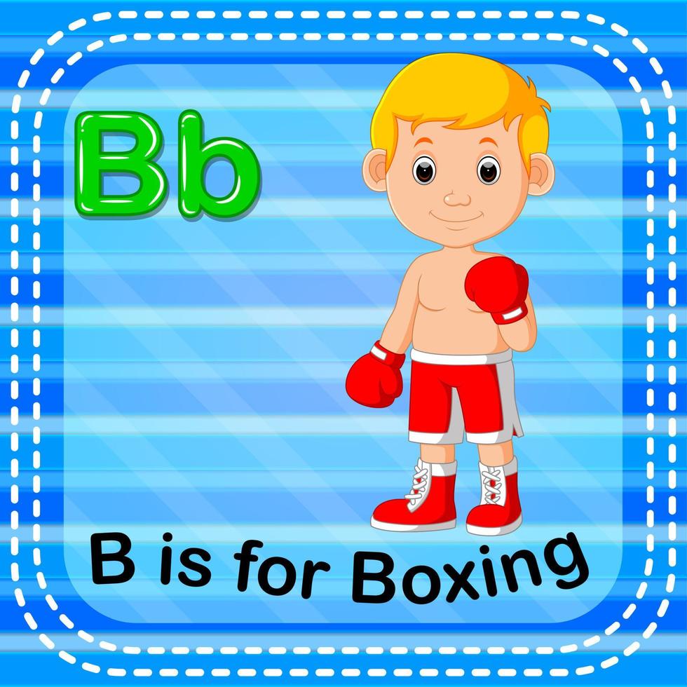 flashcard bokstaven b är för boxning vektor