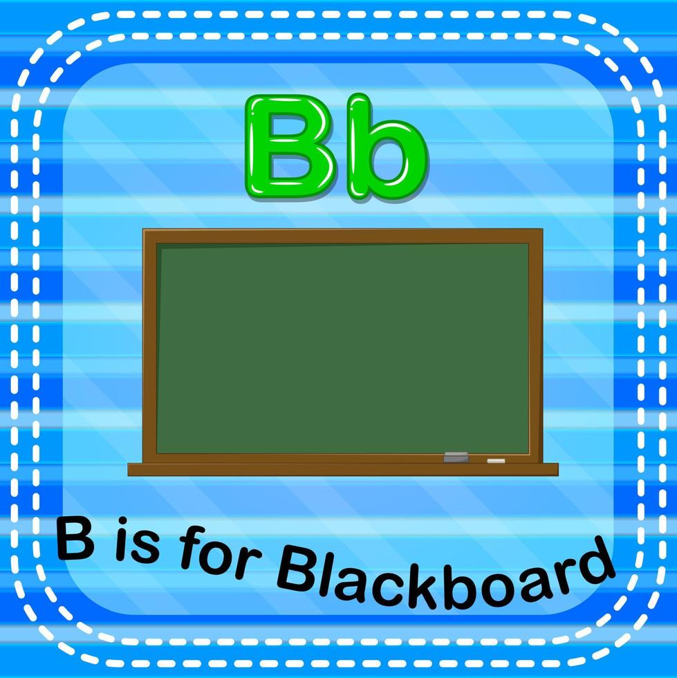 flashcard bokstaven b är för svarta tavlan vektor