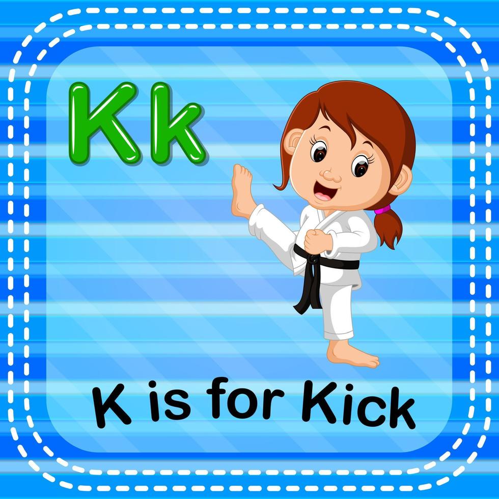 karteibuchstabe k steht für kick vektor
