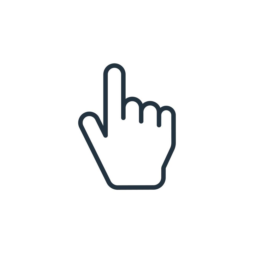 Handsymbol isoliert auf weißem Hintergrund. Zeigehandsymbol für Web- und mobile Apps. vektor