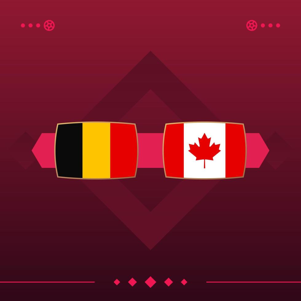 Tyskland, Kanada fotbollsvärlden 2022 match kontra på röd bakgrund. vektor illustration