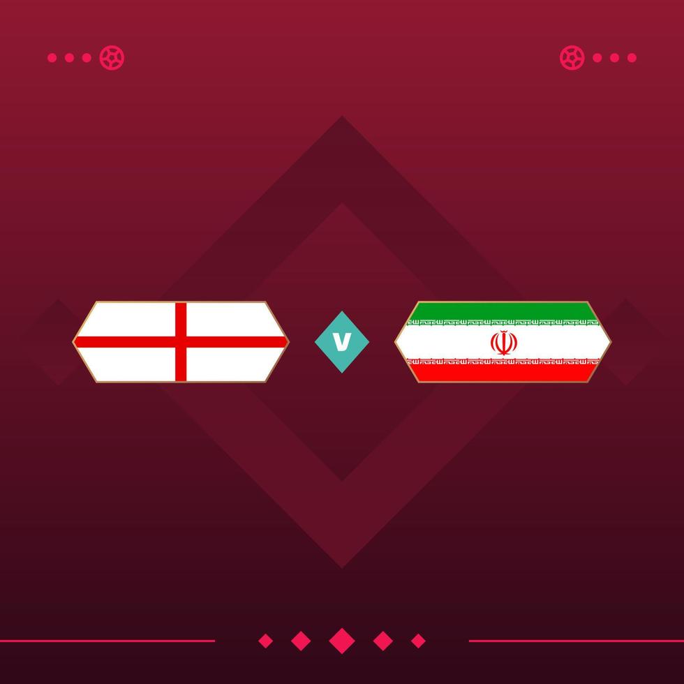 england, iran world football 2022 match versus auf rotem hintergrund. Vektor-Illustration vektor