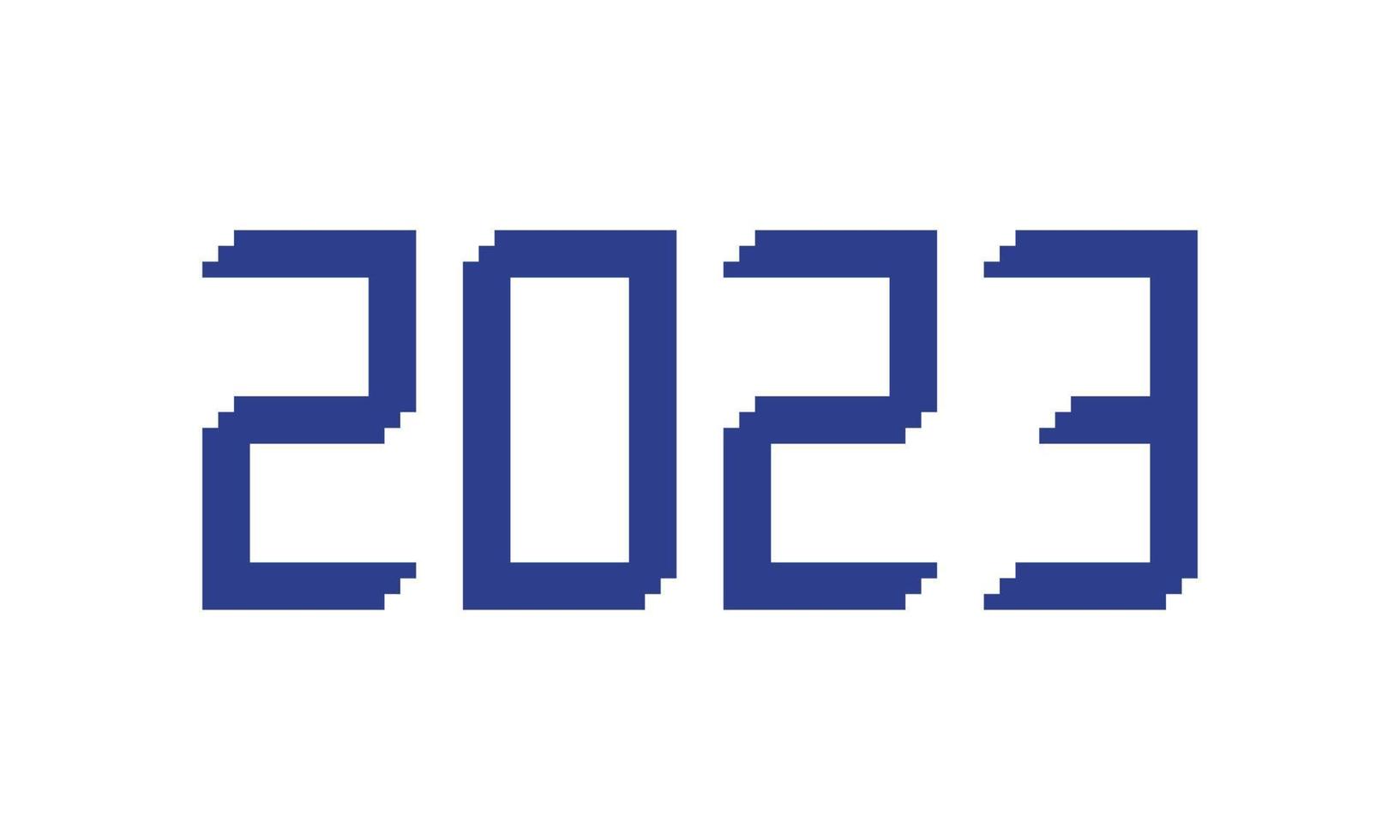 frohes neues jahr 2023 mit kreativer art der zahlenvektorillustration. vektor