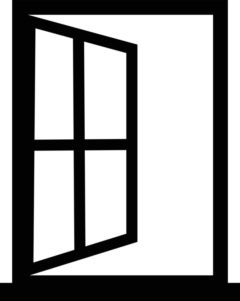 Lineares Fenstersymbol auf weißem Hintergrund. Zeichen für offenes Fenster. Fenstersymbol. flacher Stil. vektor