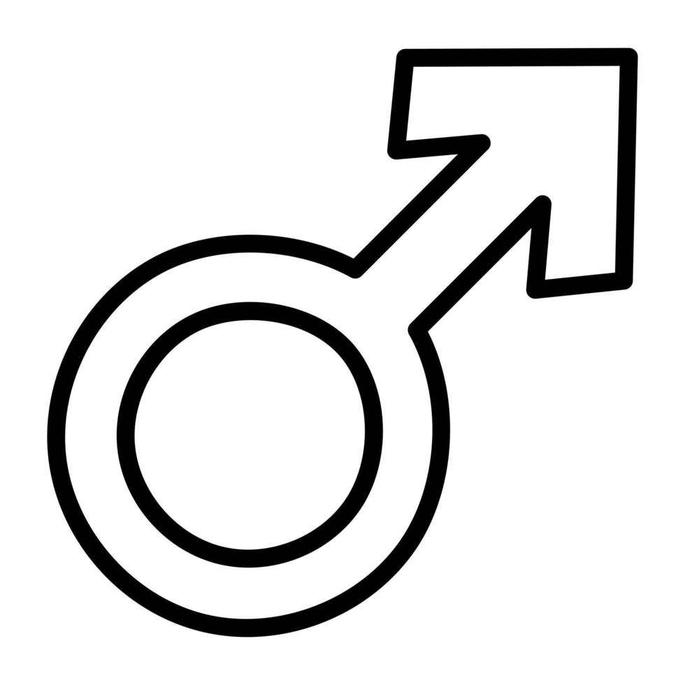 redigerbar designikon av manlig symbol vektor