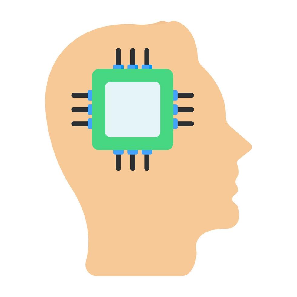 Mind-Prozessor-Symbol im trendigen Design vektor