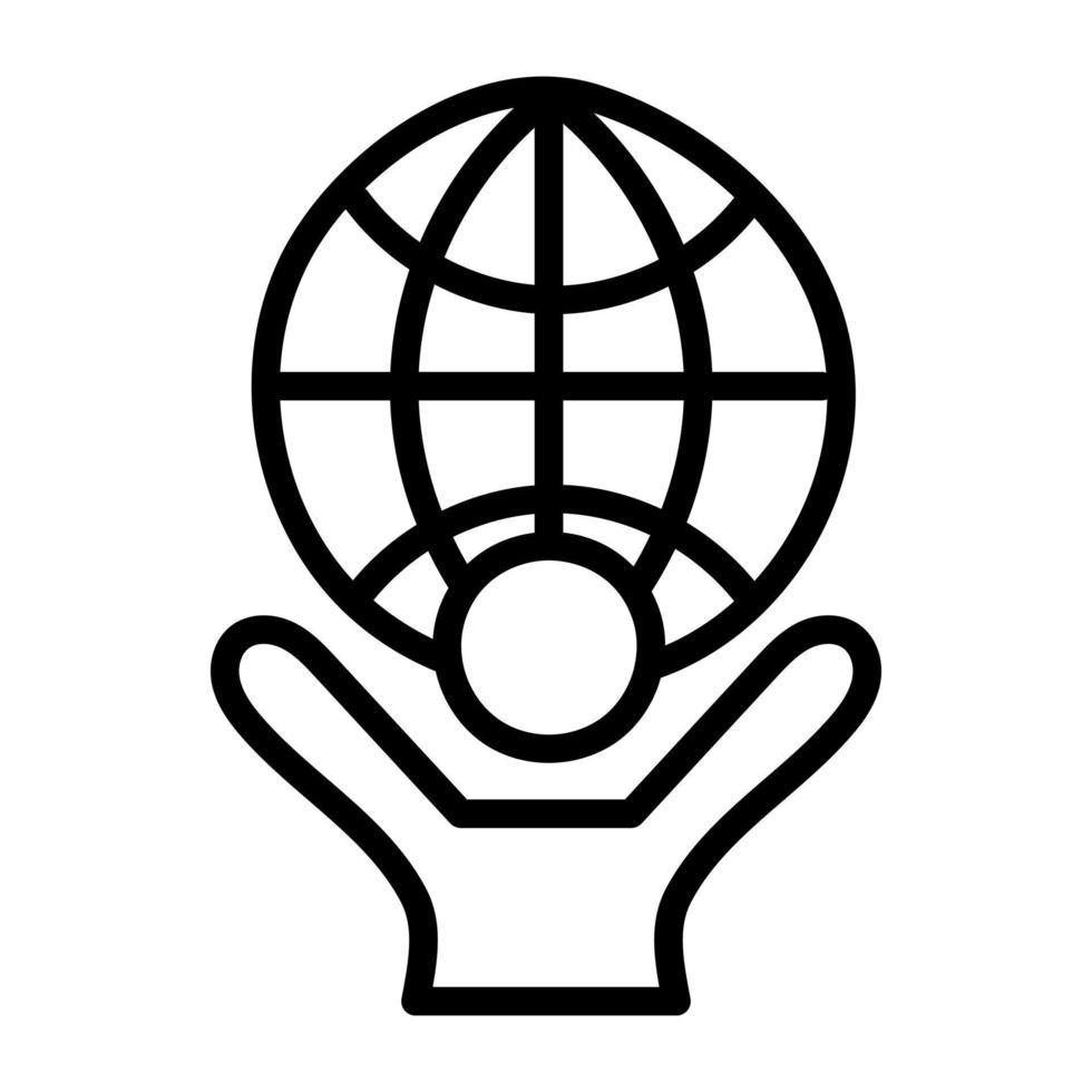 Lineares Design-Symbol des globalen Studenten vektor