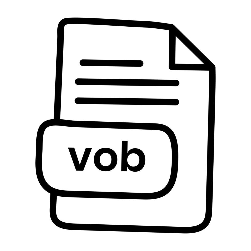 perfektes Design-Symbol der VOB-Datei vektor