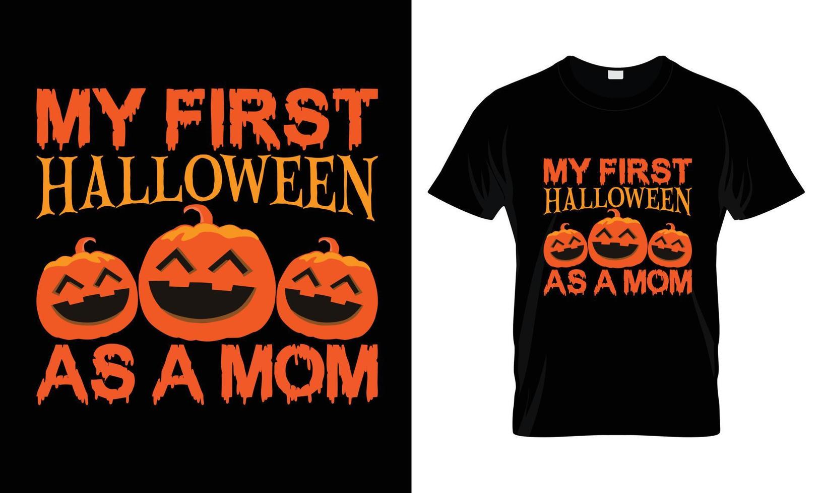 min första halloween som en mamma t-shirt design vektor