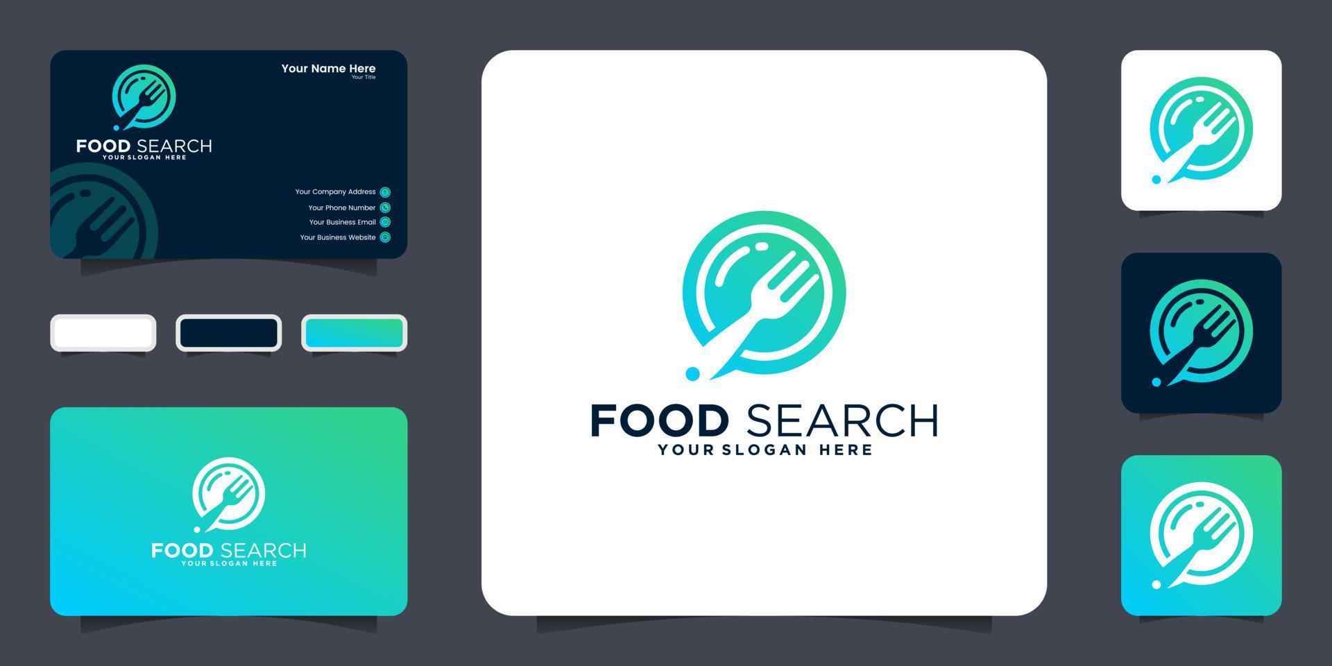 food search logotyp design inspiration och visitkort inspiration vektor