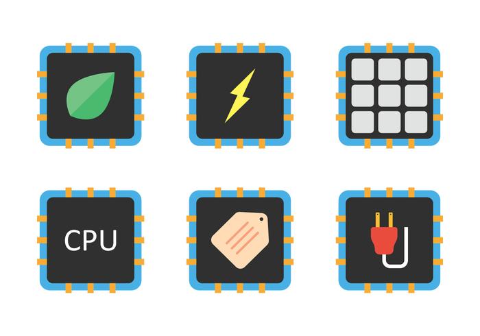 Cpu icon set vektor