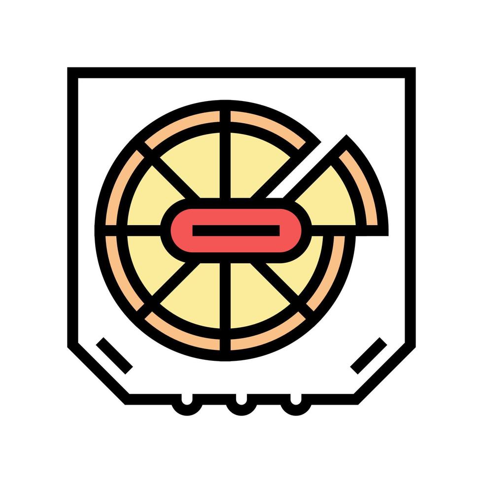 pizza box färg ikon vektor illustration