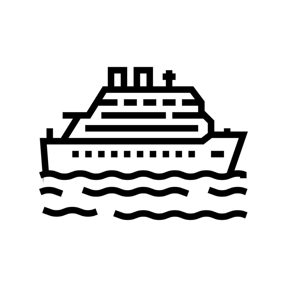 Kreuzfahrt Sommerurlaub Symbol Leitung Vektor Illustration