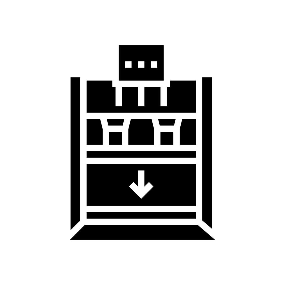 Sperrholz-Kaltpressausrüstung Glyphen-Symbol-Vektor-Illustration vektor