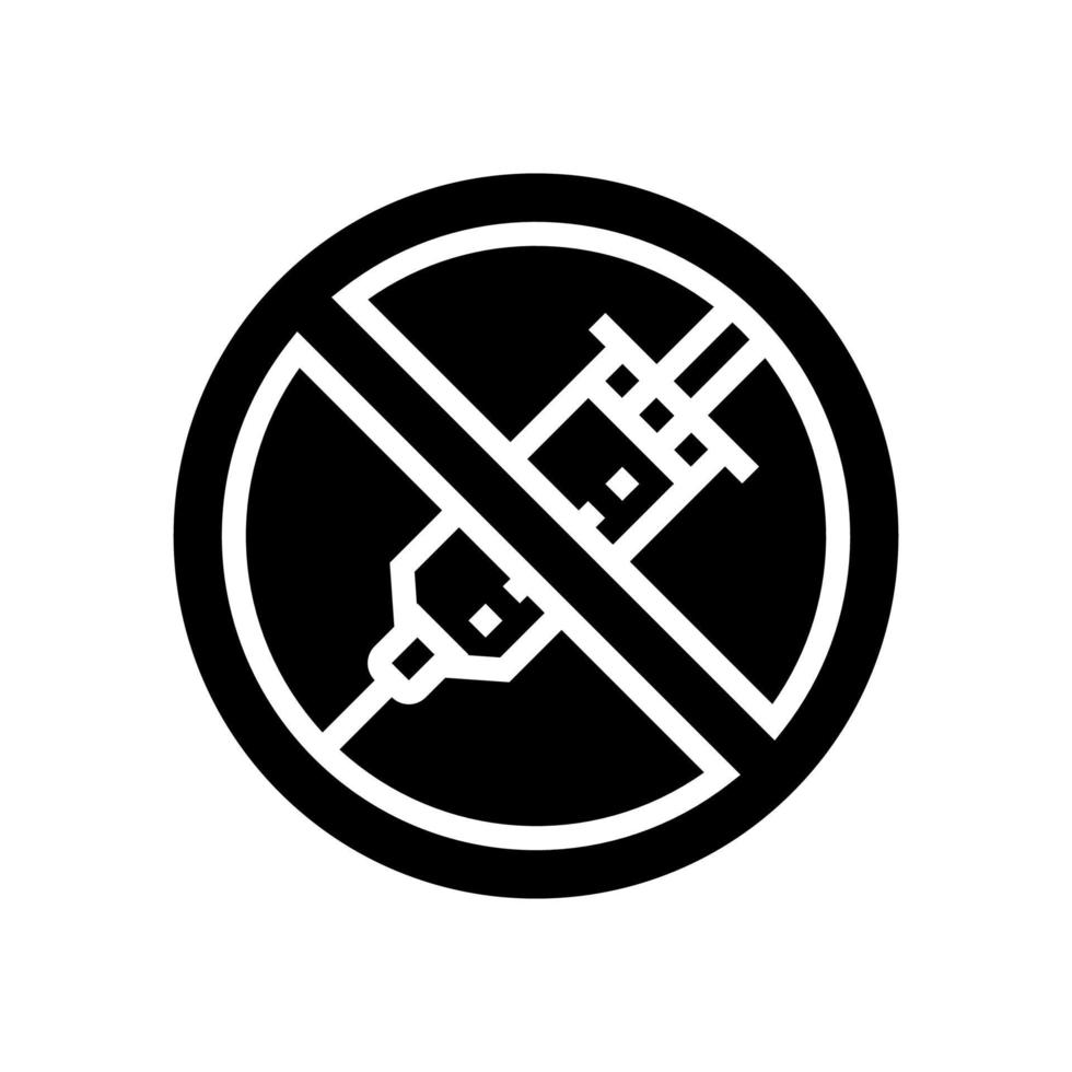 Heroin-Drogenspritzen-Sucht-Glyphen-Symbol-Vektor-Illustration vektor