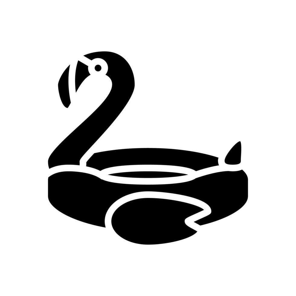 Flamingo aufblasbare Matratze Glyphen-Symbol-Vektor-Illustration vektor