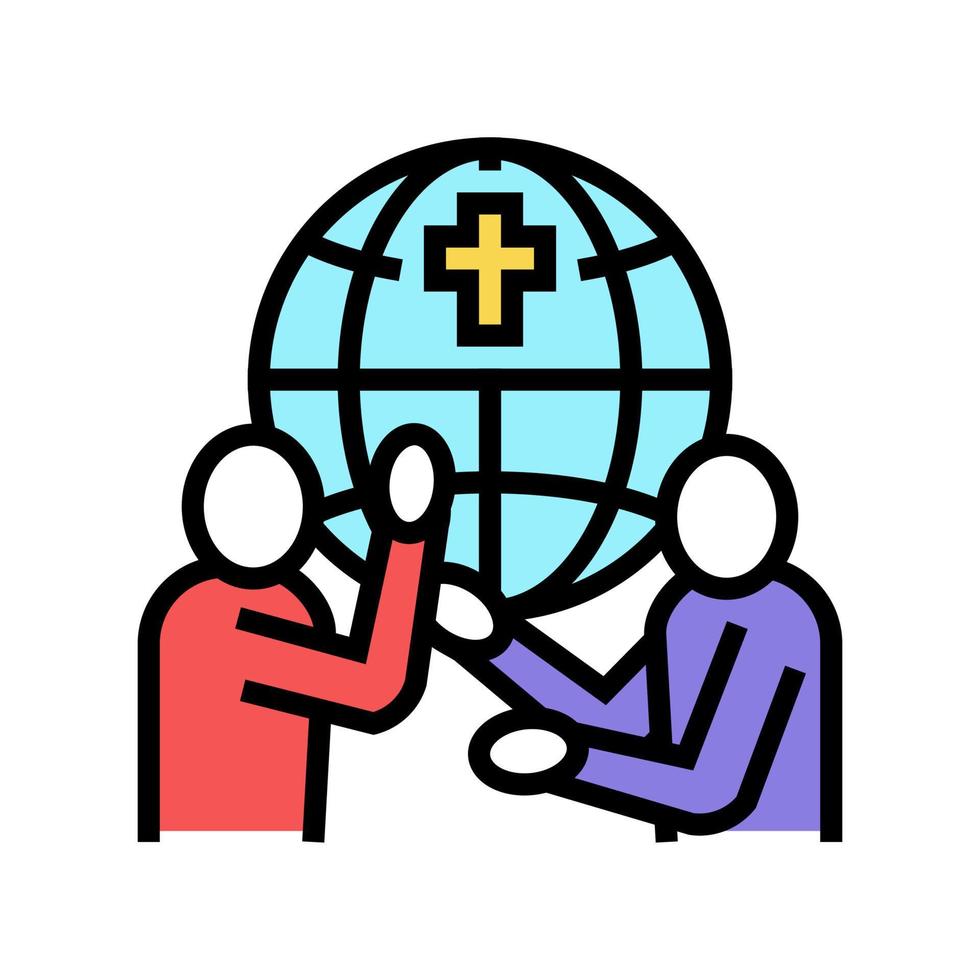 religiösa konflikter sociala problem färg ikon vektor illustration