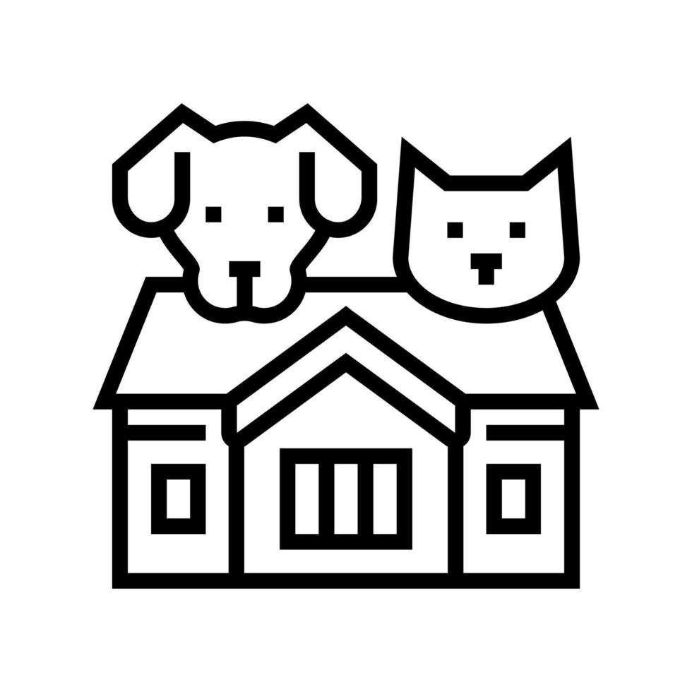 Zuhause für Katze und Hund Symbol Leitung Vektor Illustration