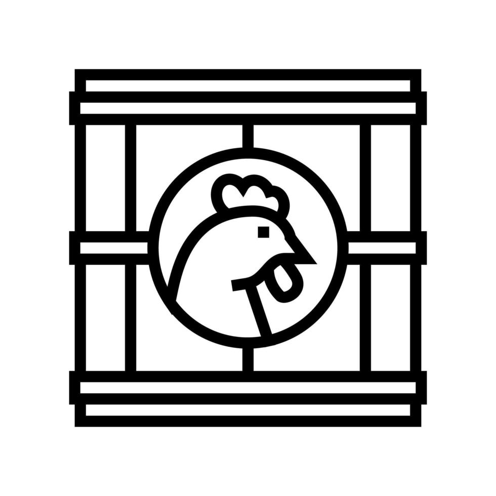 Huhn in Feldlinie Symbol Vektor Illustration