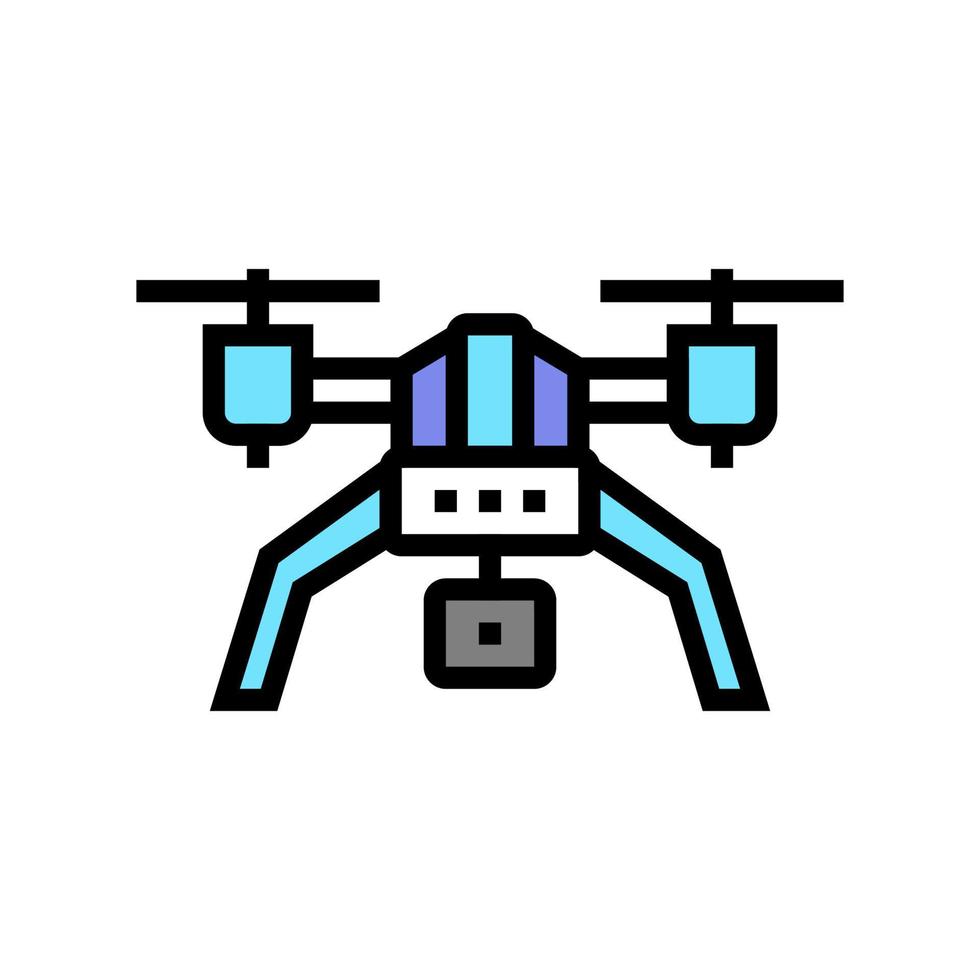 Drohne mit Farbsymbol-Vektorillustration der Fotokamera vektor