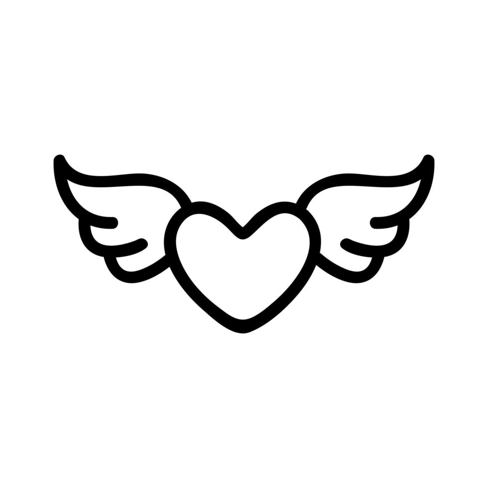 hjärta på vingarna av ikonen vektor. isolerade kontur symbol illustration vektor