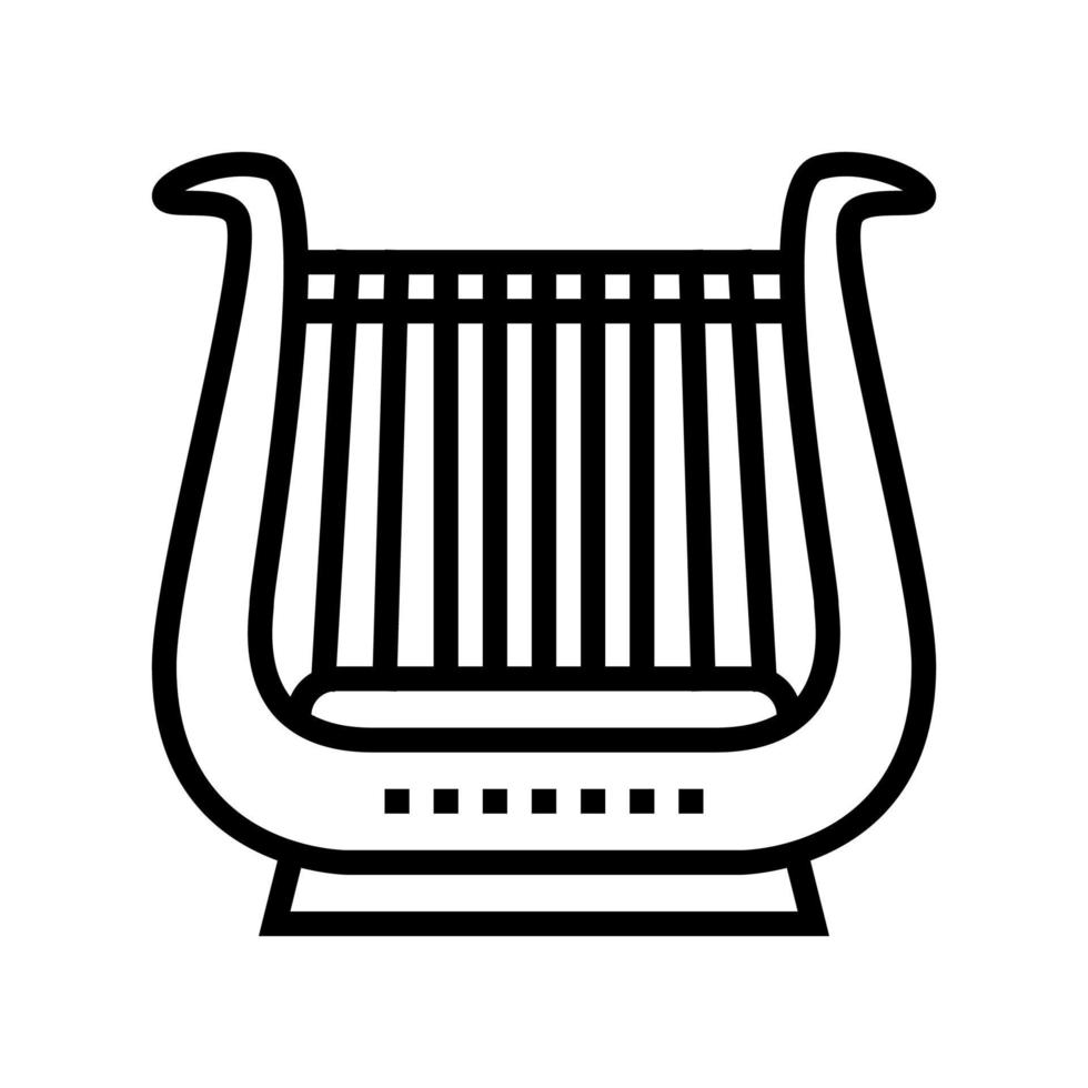 Leier Musiker Instrument Griechenland Symbol Leitung Vektor Illustration