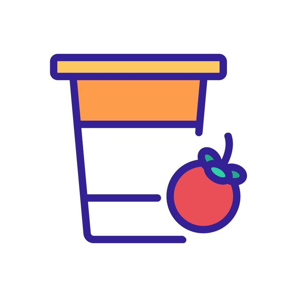 Mangostan-Frucht-Getränk-Cup-Symbol Vektor-Umriss-Illustration vektor