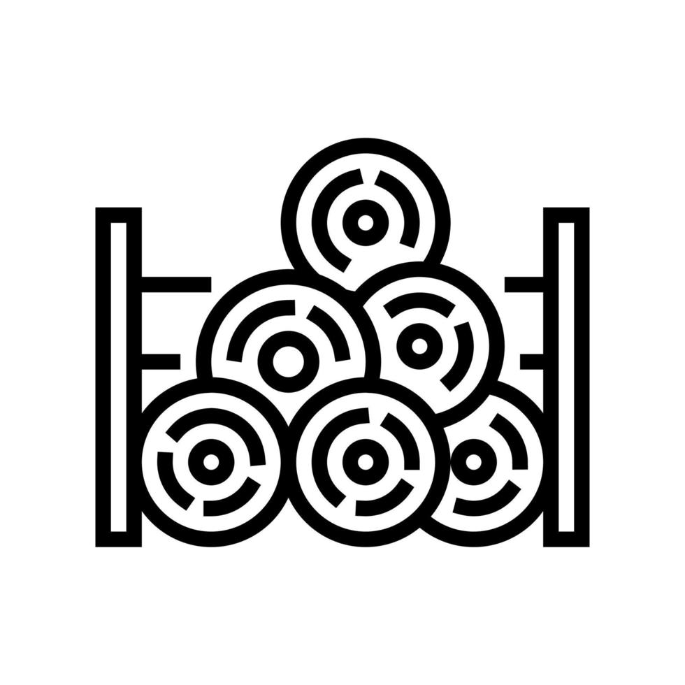 hölzerne Holzspeicherlinie Symbol Vektor Illustration