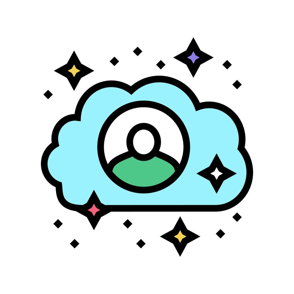 Cloud-Speicherung von Kundeninformationen Farbsymbol-Vektorillustration vektor